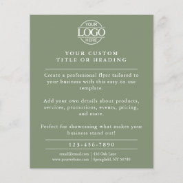 Minimalist Sage Green Business Logo Promotional Flyer