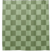 Minimalist Sage Green Checkerboard Pattern Douchegordijn (Voorkant)