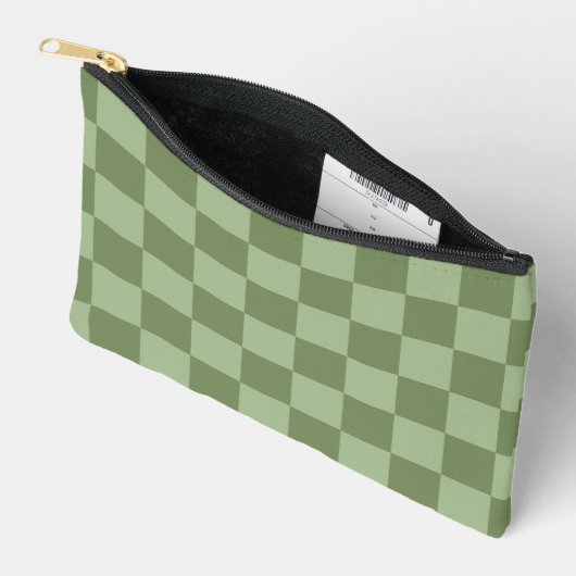 Minimalist Sage Green Checkerboard Pattern Etui (Open)