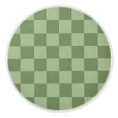 Minimalist Sage Green Checkerboard Pattern Keramische Knop (Voorkant)