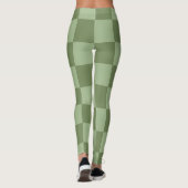 Minimalist Sage Green Checkerboard Pattern Leggings (Achterkant)