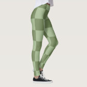 Minimalist Sage Green Checkerboard Pattern Leggings (Rechts)