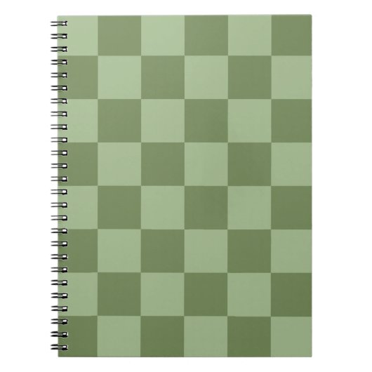 Minimalist Sage Green Checkerboard Pattern Notitieboek (Voorkant)