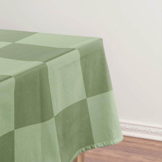 Minimalist Sage Green Checkerboard Pattern Tafelkleed (Voorbeeld)