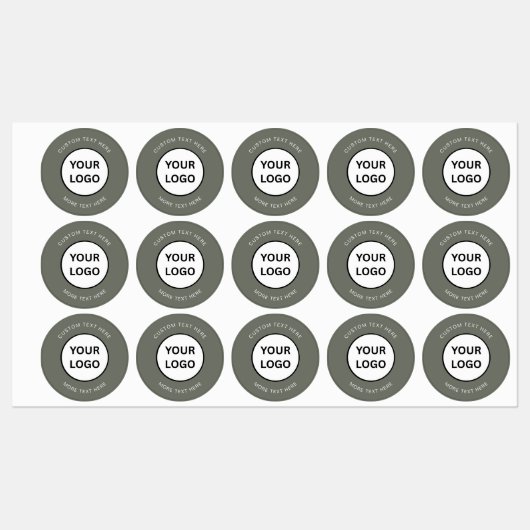 Minimalist Sage Green Custom Business Logo Labels (Vel)