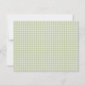 Minimalist Sage Green Gingham Plaid Lined Notitiekaartje (Achterkant)