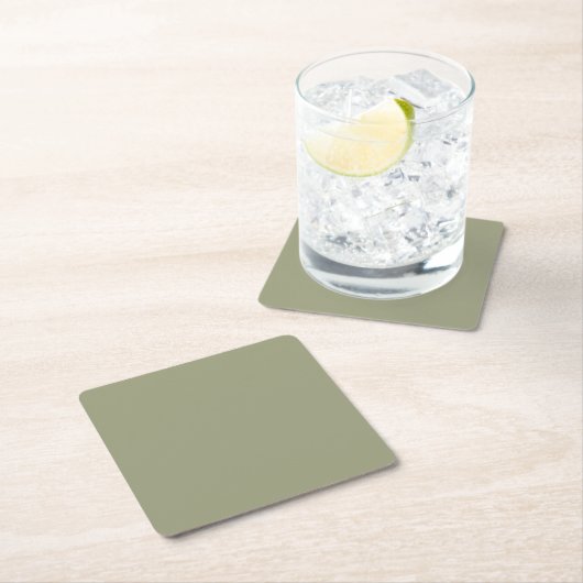 Minimalist Sage Green Paper Coaster Design Kartonnen Onderzetters (Insitu)