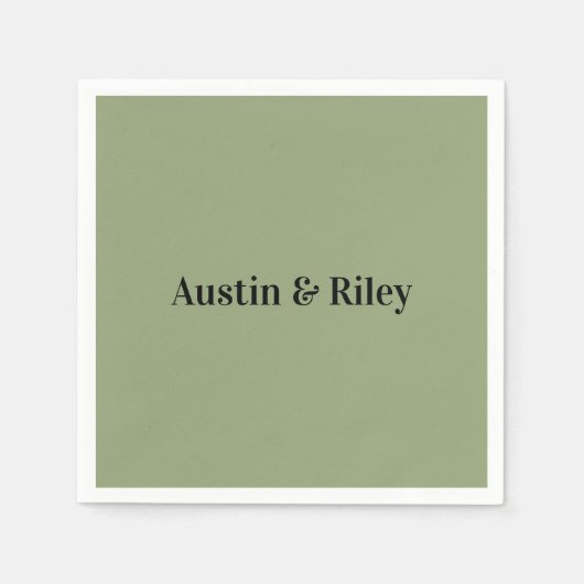 Minimalist Sage Green Wedding Napkins Servet (Voorkant)