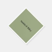 Minimalist Sage Green Wedding Napkins Servet (Hoek)