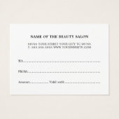 Minimalist Sage Green White Salon Visitekaartje (Achterkant)