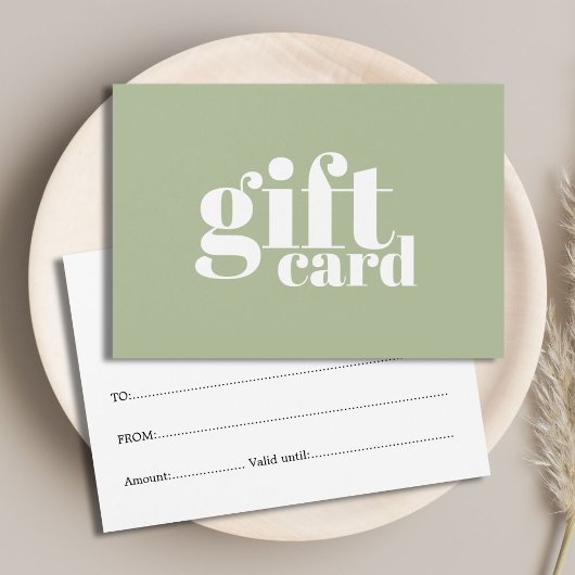 Minimalist Sage Green White Salon Visitekaartje