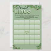Minimalist Sage Greenery Bridal Shower Bingo Game  (Voorkant)