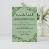 Minimalist Sage Greenery Classic Bridal Shower Bedankkaart (Staand voorkant)