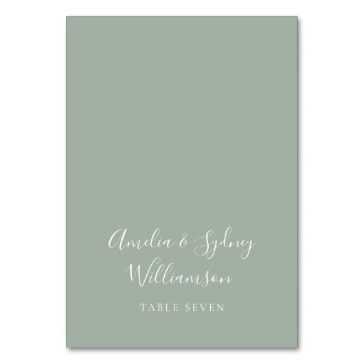 Minimalist Sage Script Aangepaste naam Plaats Kaar Kaart (Voorkant)