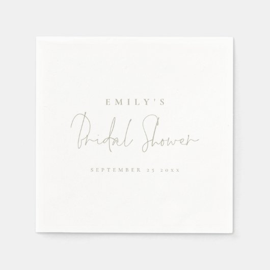 Minimalist Sage Script Naam Datum Vrijgezellenfees Servet (Voorkant)