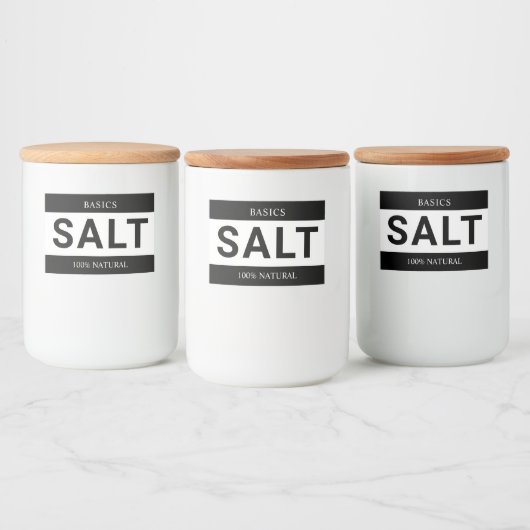 Minimalist Salt Label for Containers Voedselcontainer Etiket (Flessen)