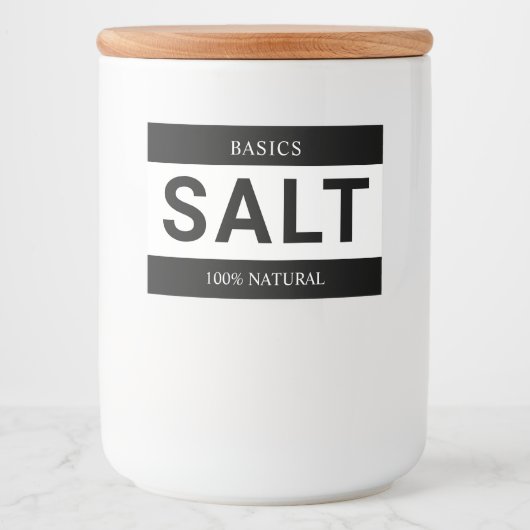 Minimalist Salt Label for Containers Voedselcontainer Etiket (Voorkant)