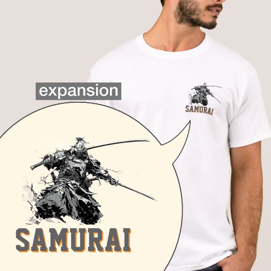Minimalist Samurai Pocket Size Graphic Custom T-shirt