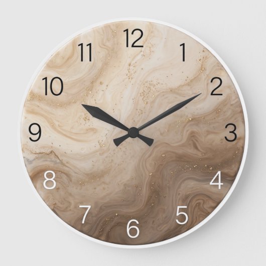 Minimalist Sand Beige Epoxy Wall Clock Grote Klok (Voorkant)