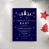 Minimalist Santa Baby shower Invitation V2 Kaart