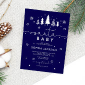 Minimalist Santa Baby shower Invitation V2 Kaart