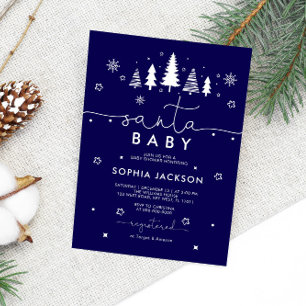 Minimalist Santa Baby shower Invitation V2 Kaart