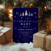 Minimalist Santa Baby shower Invitation V2 Kaart