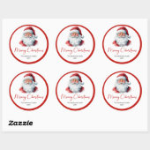 Minimalist Santa Claus Holiday Gift Label Sticker (Vel)