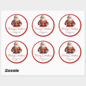 Minimalist Santa Claus Modern Christmas Label (Vel)