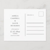 Minimalist Save the Date Black & White Postcard Briefkaart (Achterkant)