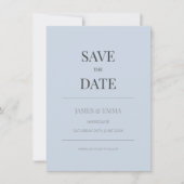 Minimalist Save the Date Card | Dusky Blue (Voorkant)