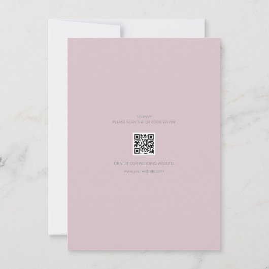 Minimalist Save the Date Card Dusky Rose (Achterkant)