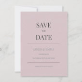 Minimalist Save the Date Card Dusky Rose (Voorkant)