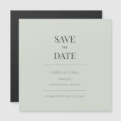 Minimalist Save the Date Card | Pale Sage Green (Voorkant / Achterkant)
