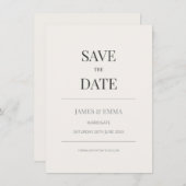 Minimalist Save the Date Card | Warm Ivory (Voorkant / Achterkant)