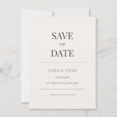 Minimalist Save the Date Card | Warm Ivory (Voorkant)