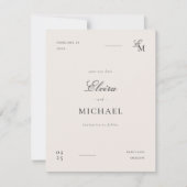 Minimalist Save The Date Ivory Editorial Wedding (Voorkant)