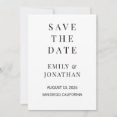 Minimalist Save the Date Kaart – Elegante Custom 5 (Voorkant)