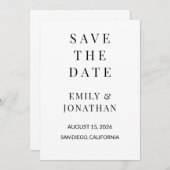Minimalist Save the Date Kaart – Elegante Custom 5 (Voorkant / Achterkant)