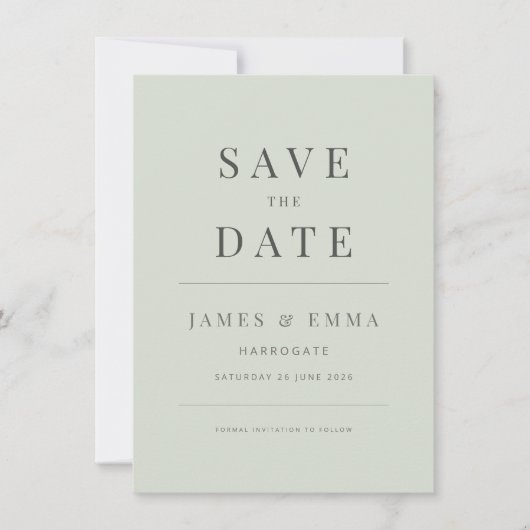 Minimalist Save the Date  | Pale Sage (Voorkant)