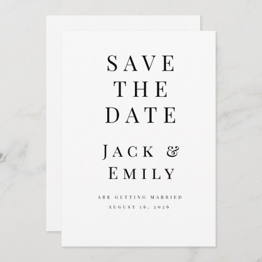 Minimalist Save the Date Template | Elegant Editab (Voorkant / Achterkant)