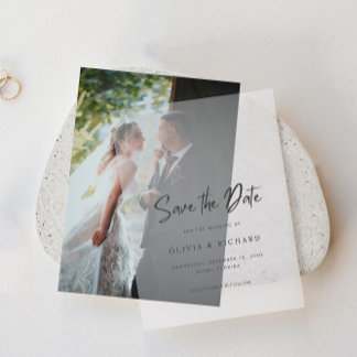 Minimalist Save The Date Vellum Invitation Uitnodigingen