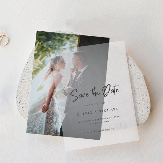 Minimalist Save The Date Vellum Invitation Uitnodigingen