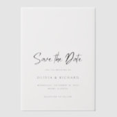 Minimalist Save The Date Vellum Invitation Vellum Uitnodigingen (Voorkant)