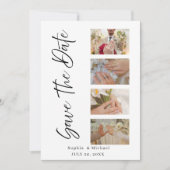 Minimalist Save The Date Wedding Card With photos Kaart (Voorkant)
