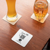 Minimalist Scan Me QR Code Business Logo Design Kartonnen Onderzetters