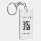 Minimalist Scan Me QR Code Logo Visitekaartje Sleutelhanger (Voorkant Links)
