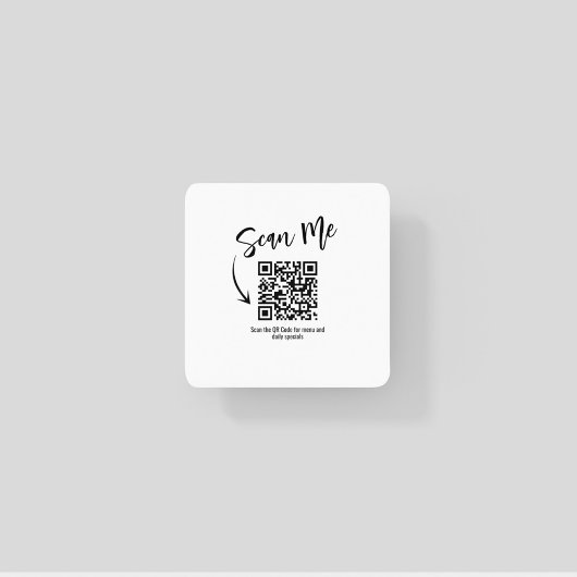 Minimalist Scan Me QR Code Restaurant Design Kartonnen Onderzetters
