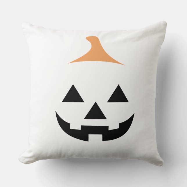 Minimalist Scary Pumpkin Kussen (Voorkant)