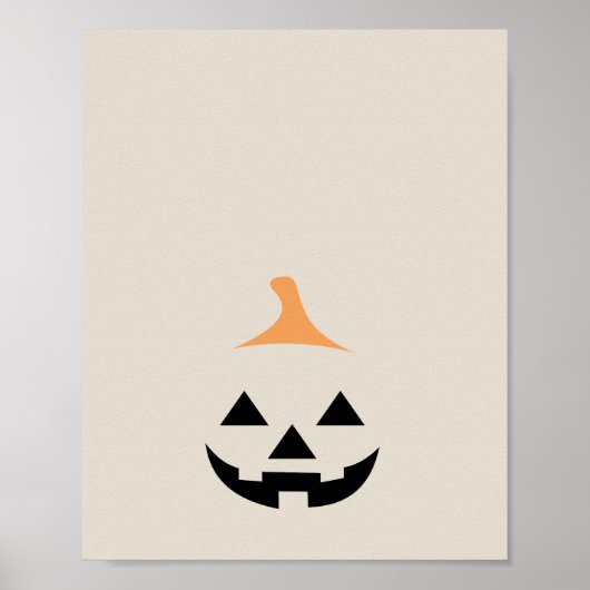 Minimalist Scary Pumpkin Poster (Voorkant)